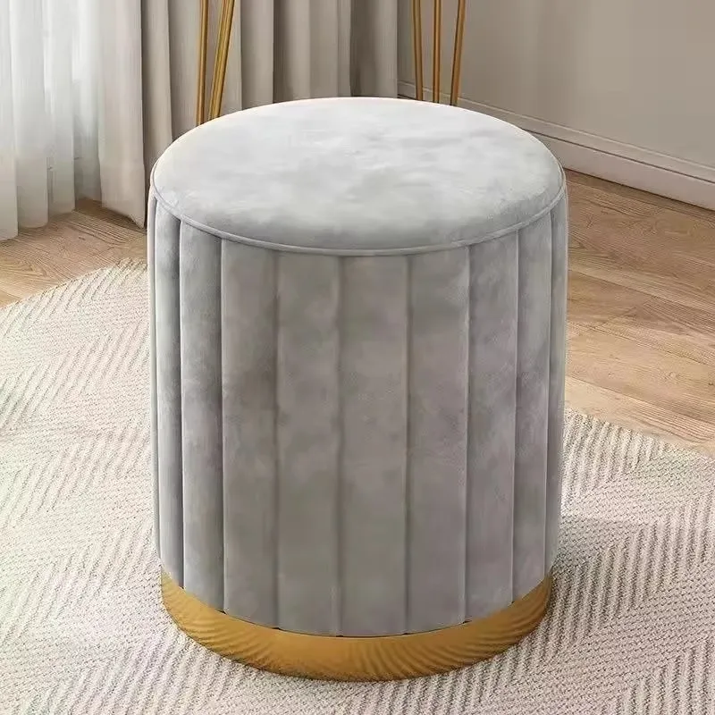 Light Luxury Makeup Stools, Round Vanity Chairs, Sofas, Bedroom Side Storage Bench grey Storage Capacity