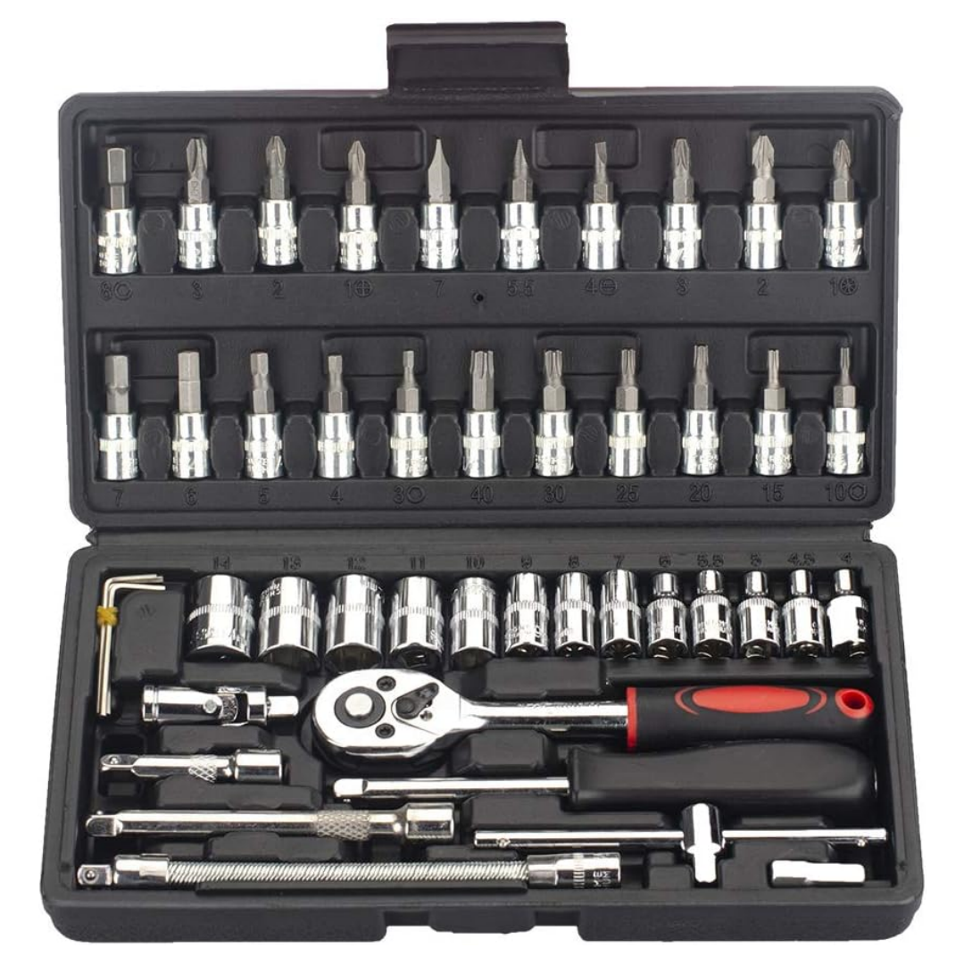 Metric Ratchet Wrench Set Drive Socket Set With CR V Sockets Household Auto Repair Mechanic Tool Kits Metric Ratchet Wrench Set Drive Socket Set With CR V Sockets Household Auto Repair Mechanic Tool Kits