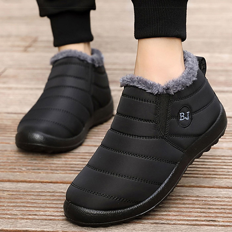 Men Sneakers Keep Warm Winter Sneakers, Casual Sneaker Loafers For Couples black 40