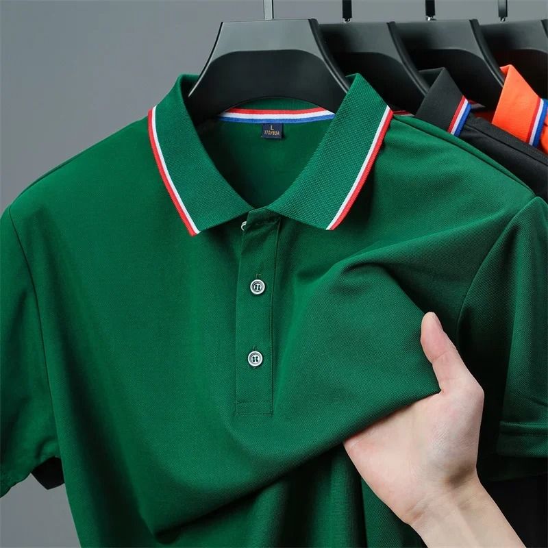 Mens Casual Short Sleeve Polo Shirt For Summer Comfort 3xl navy Blue