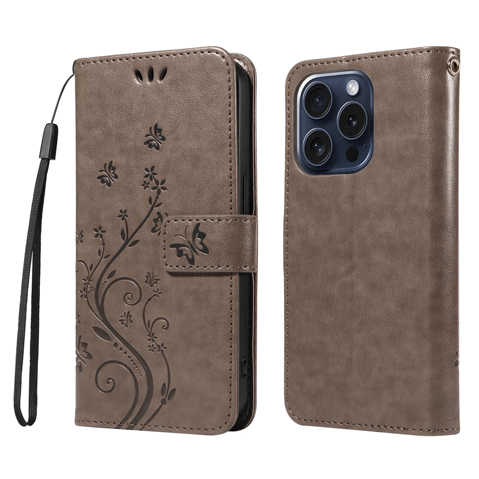 PU Leather Wallet Phone Case With Lanyard For Samsung Galaxy Flip Cover Card Holder galaxy A33 5g gray