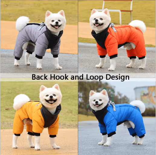 Winter Warm Waterproof Dog Jacket Thickened Coat For Small & Medium Dogs gray m