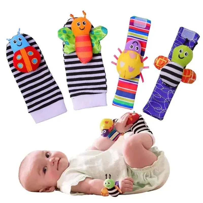 4 Piece Baby Sensory Rattle Toys Set 2 Wrist Rattle Toys + 2 Foot Rattle Sock Toys (012 Months) 4 Piece Baby Sensory Rattle Toys Set 2 Wrist Rattle Toys + 2 Foot Rattle Sock Toys (012 Months)