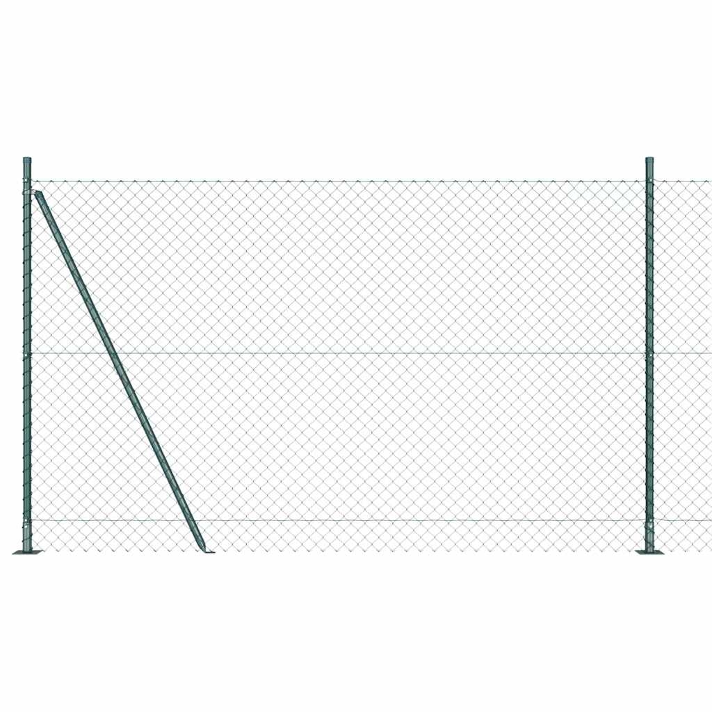 vidaXL Zaunpfosten Grün 10 x 1,4 m (40 x 40 mm Maschen) Stahl und PVC Image