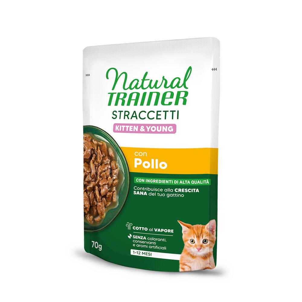 Natural Trainer Kitten & Young Straccetti in salsa 56 x 70 g - Pollo