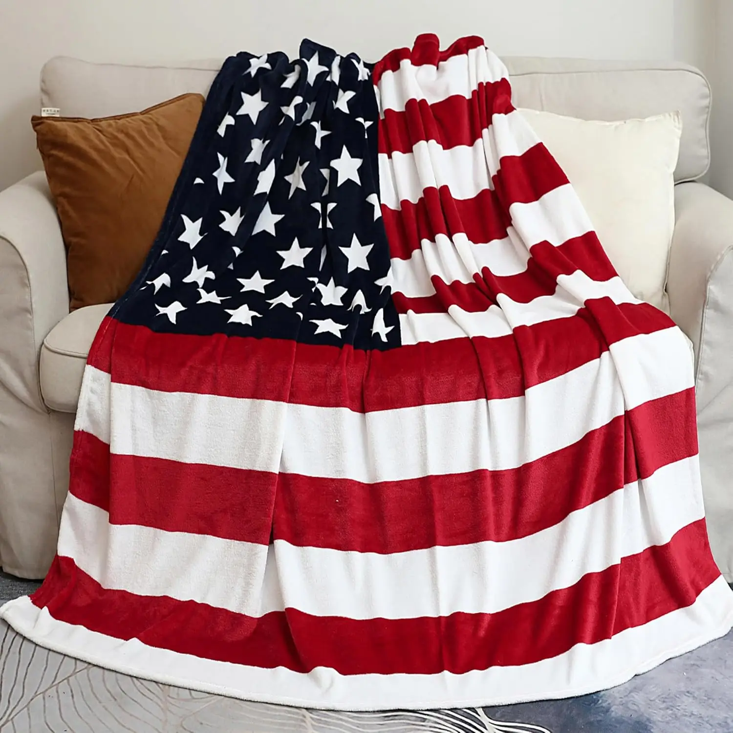 USA Überwurfdecke, Geschenke, Decke für Bett, Couch, Stuhl, Herbst, Winter, Camping, Wohnzimmer, Büro, Dekor, Schlafzimmer, Wohnzimmer, Couch, Sofa Image
