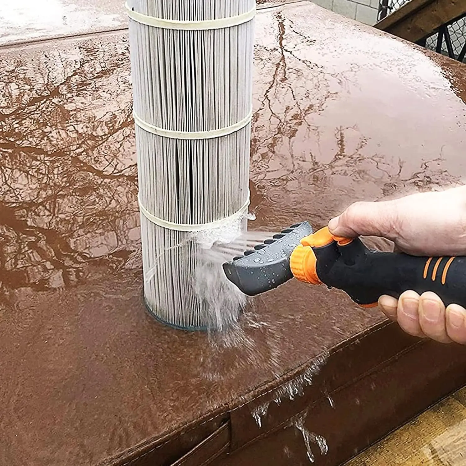 1-teiliger Filterreiniger für Whirlpool und Poolkartuschenfilter. Handreinigungsbürste Image