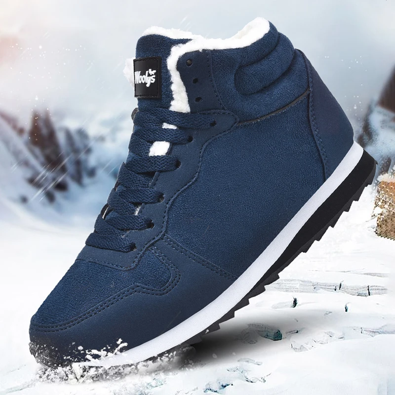 Winter Männer Stiefel Casual Warme Stiefeletten Schuhe für Mann Turnschuhe Winter Plüsch Fell Frau Schuhe Komfortable Plattform Schnee Stiefel