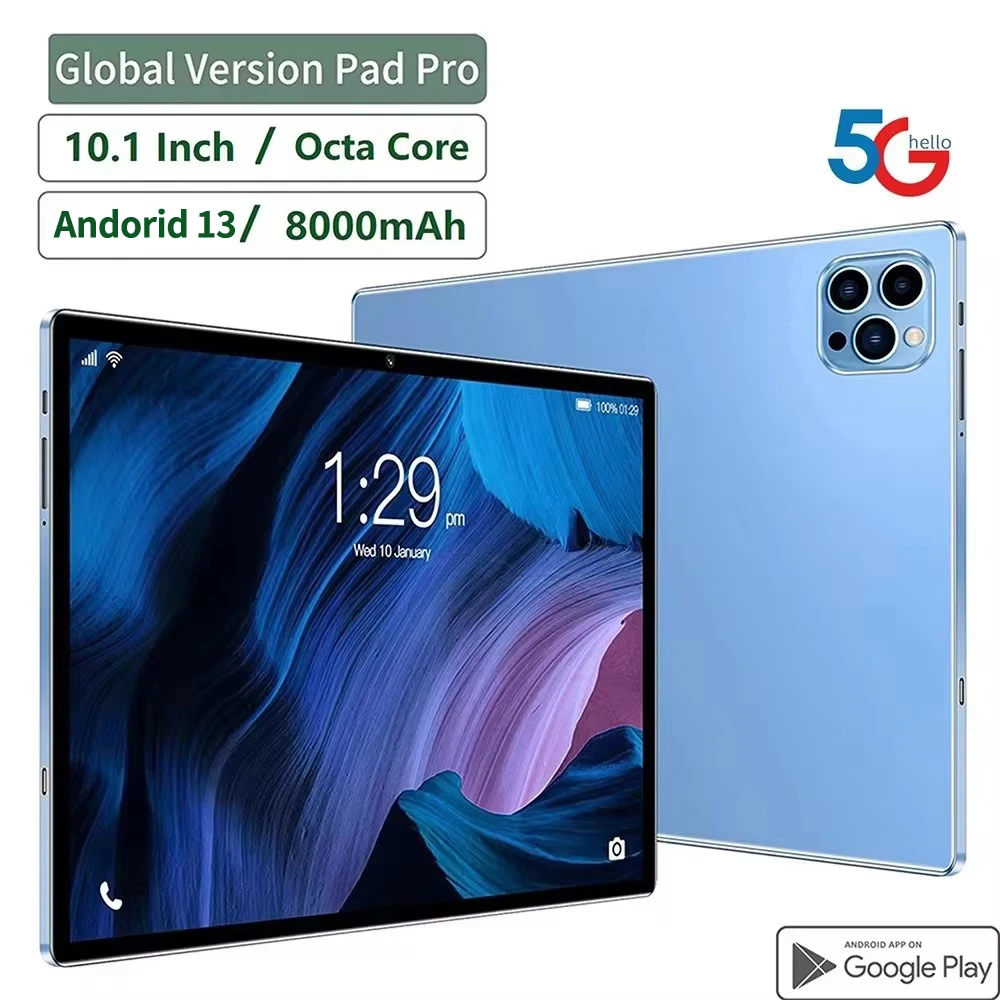 Neue 5G Pad 10,1 Zoll Android 13 Tablets Octa Core 8 GB RAM 512 GB ROM In VoLTE/4G LTE 5G WiFi Tablet PC 8000 mAh Image