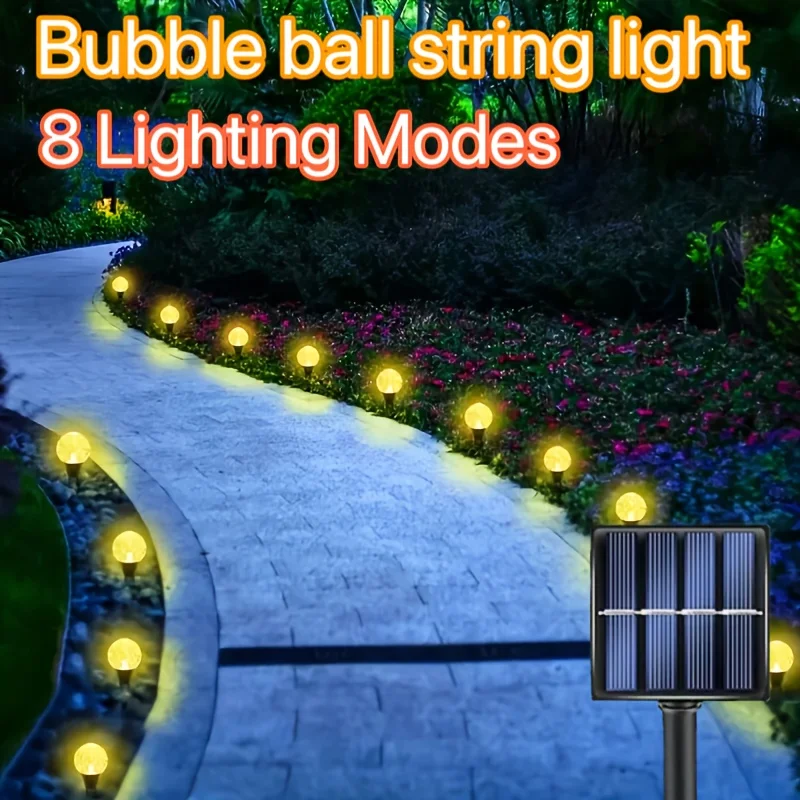 20 pièces solaire alimenté LED ampoule lampe énergie lumière étanche extérieur jardin lumière pour rue panneau solaire boule lumières pelouse cour lampe