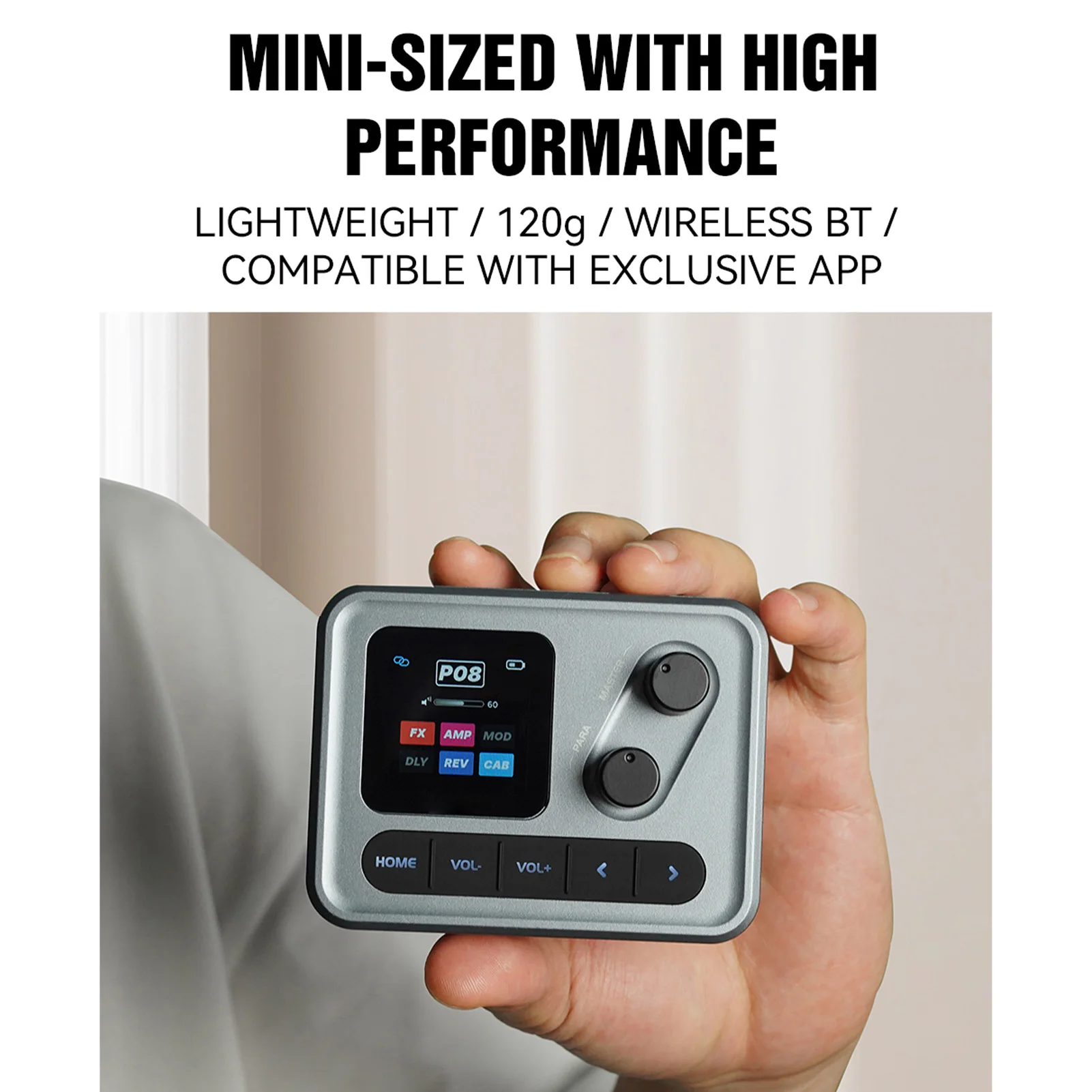 Gitarren-Multi-Effekt-Prozessor, Taschenverstärker mit 20 AMP, 20 CAB, Sims, Loopback-Funktion, wiederaufladbares tragbares Gitarrenpedal Image