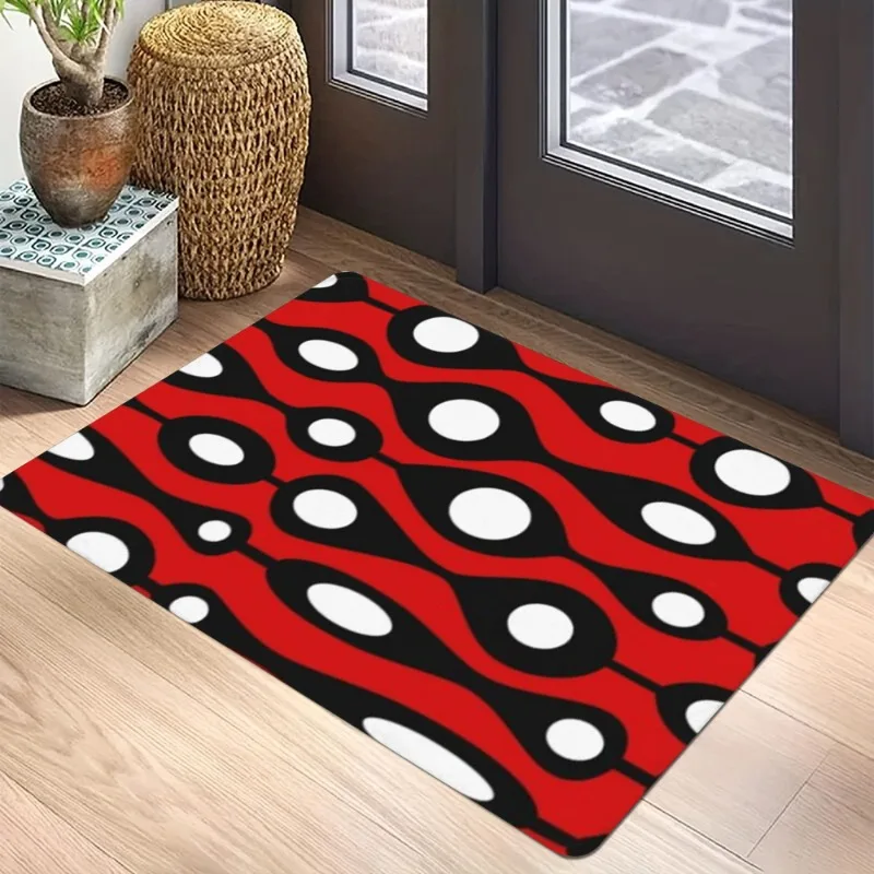 Teppichmatte mit geometrischem Muster, rutschfester Teppich mit Gummiboden, geometrische Muster für moderne Heimdekoration, Bodenmatte, Fußmatte, Teppiche Image