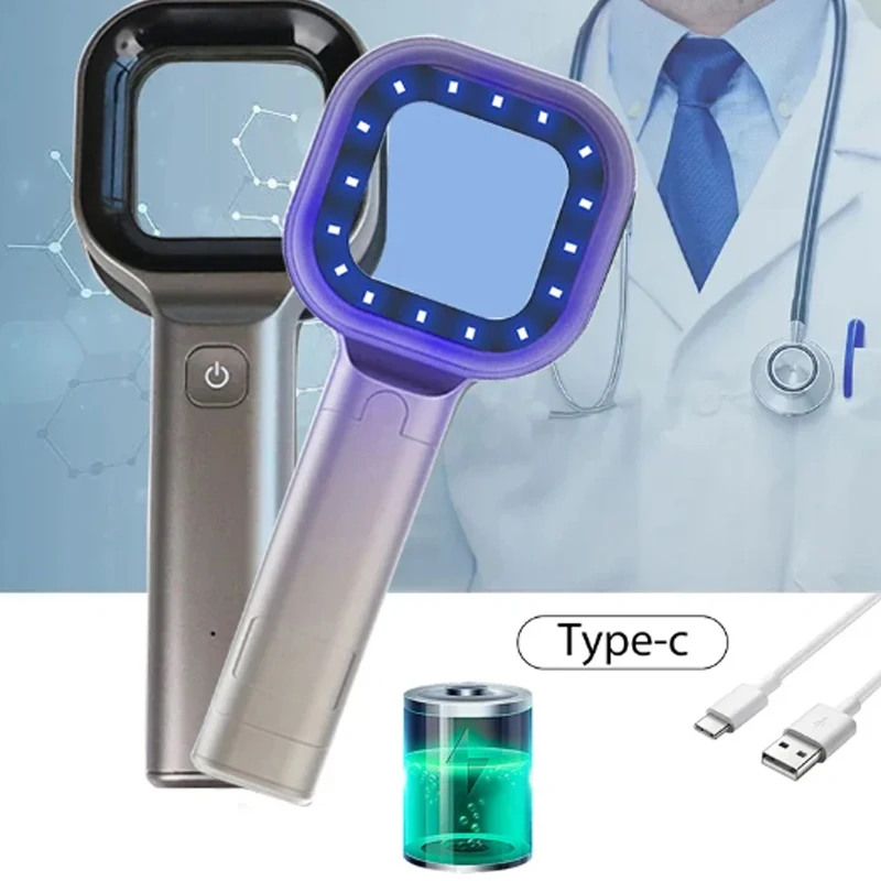 Holzlampe für Hautuntersuchungstest, medizinisches Diagnoseanalysegerät, ultraviolette Gesichtshautanalyse, persönliche Schönheitspflege Image