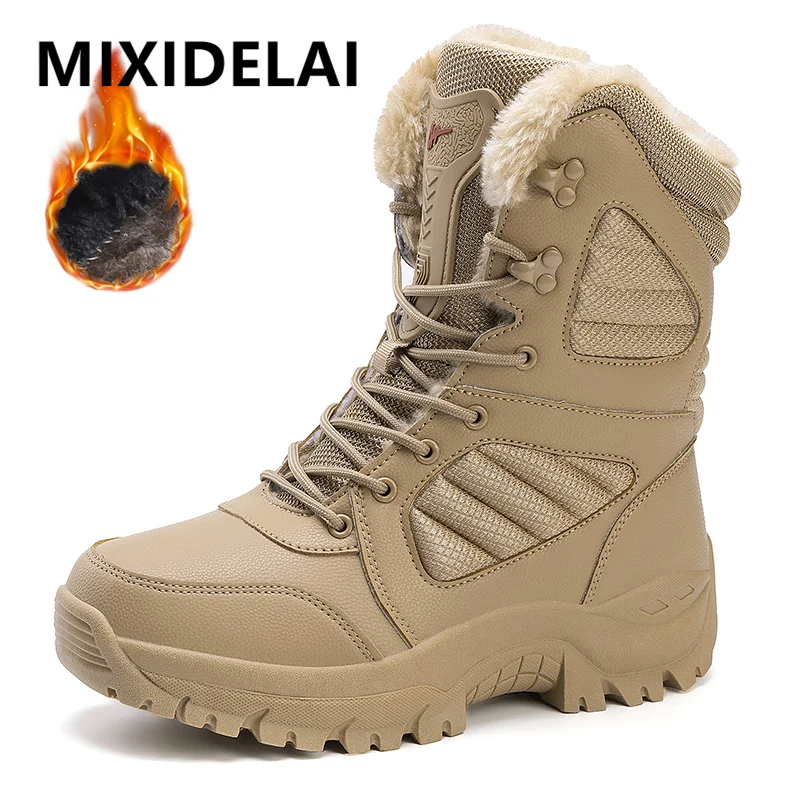 Winter Boot männer High-top Wasserdichte Stiefeletten Männer Dicke Plus Warme Große Größe Schnee Wandern Stiefel Outdoor Baumwolle schuhe Turnschuhe