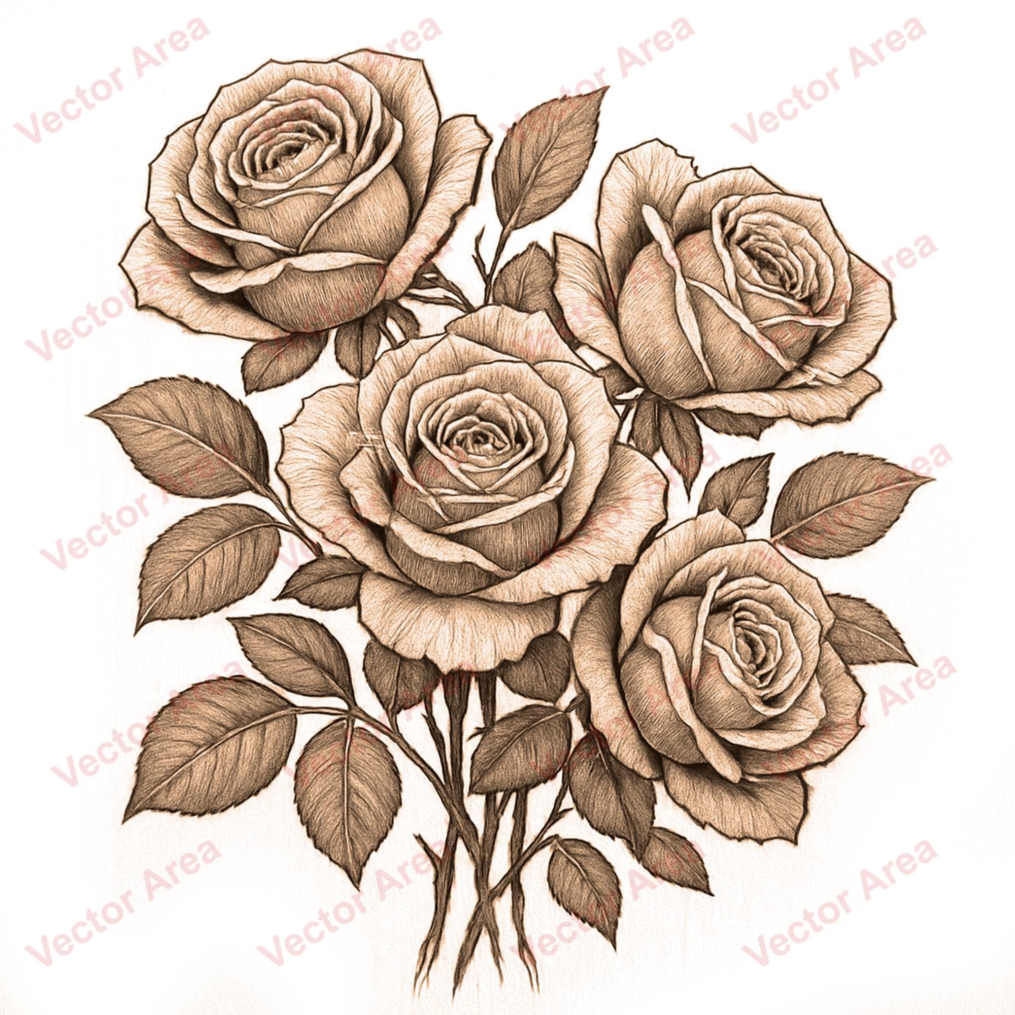 File PNG per incisione laser di bouquet di rose, file per incisione laser di bouquet di rose, file PNG per legno, file Glowforge, file PNG per laser