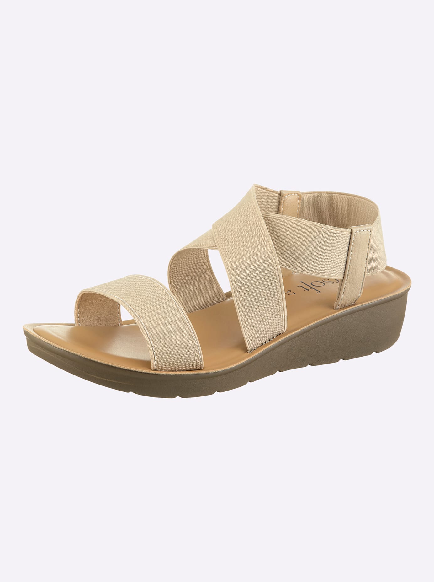 Sandalette CASUAL LOOKS, Damen, Gr. 41, vanille, Textil, Schuhe Sandalette