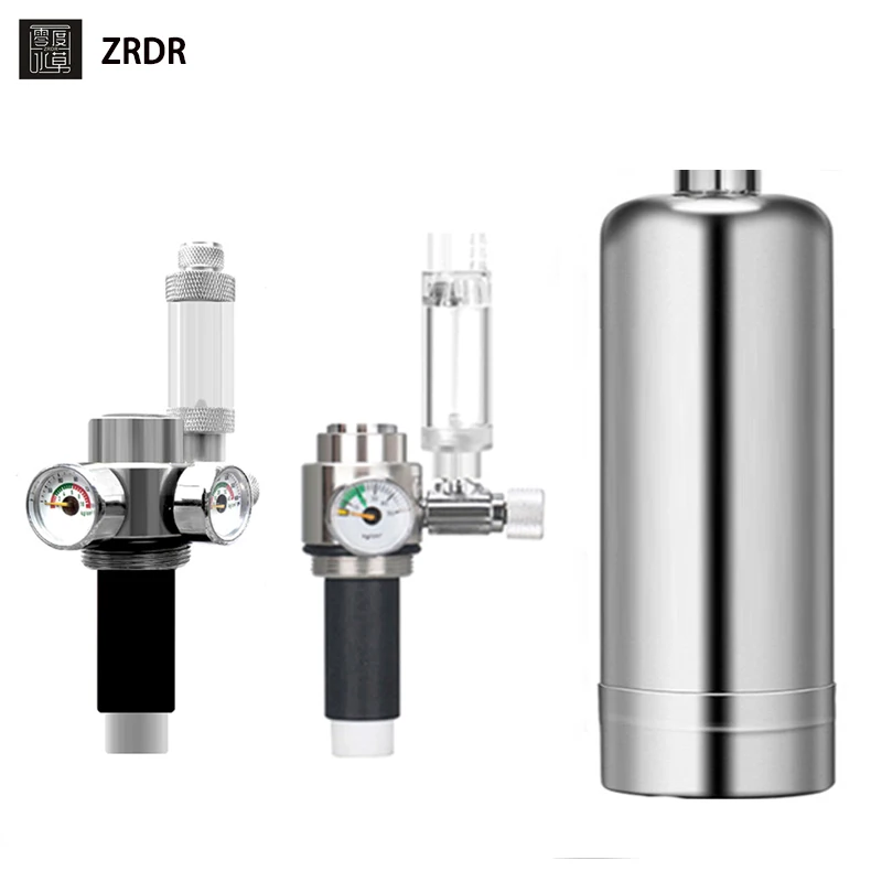 ZRDR Aquarium-Generator, Edelstahl, konstanter Druck, Einzelmanometer/Druck, Doppelmanometer, Ventil, Aquarium-Ausrüstung Image