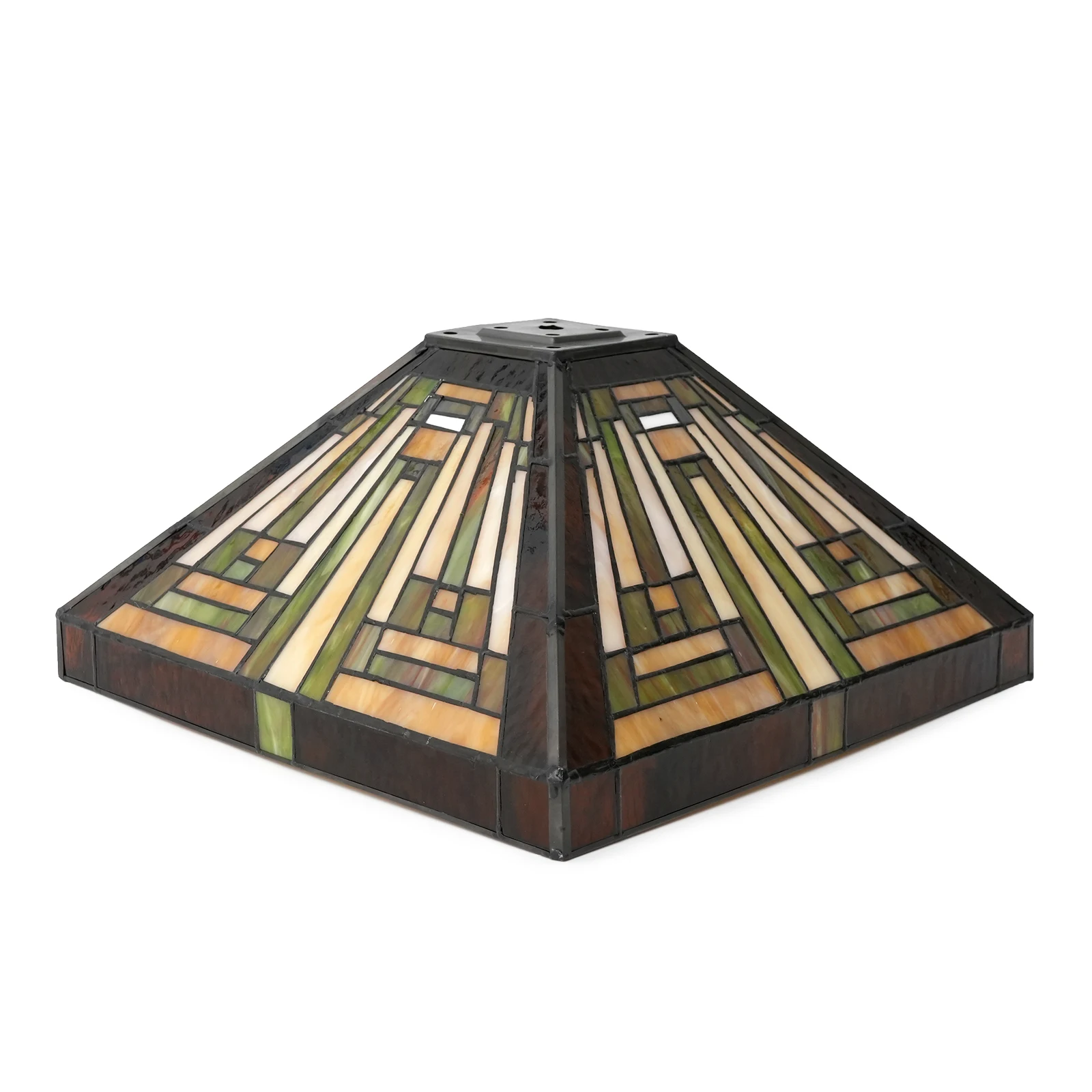 Mission Lampenschirm Zubehör Ersatz Bernstein Braun Mission Style Buntglas Lampenschirm für Tischlampe