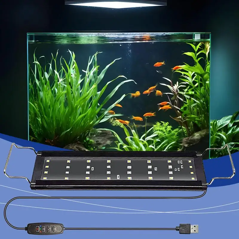 LED-Licht für Aquarium, Vollspektrum-Aquarium-Pflanzenlicht, Aquariumbeleuchtung mit einstellbarer 10-stufiger Helligkeit für Wohnzimmer Image