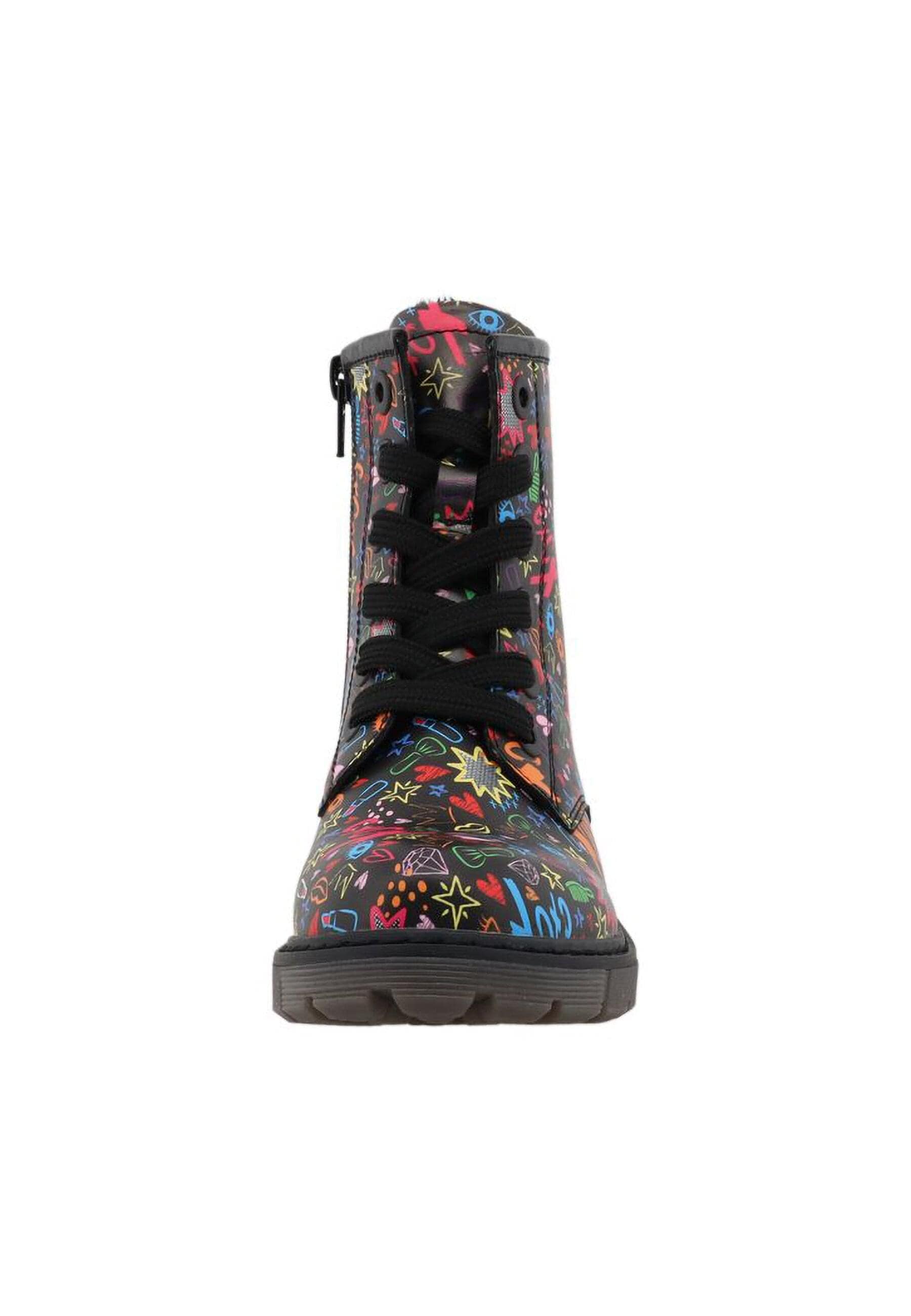 Stiefel TOM TAILOR "Tom Tailor Tall Boots", Damen, Gr. 38, schwarz multicolor, Polyurethan, Schuhe Stiefel