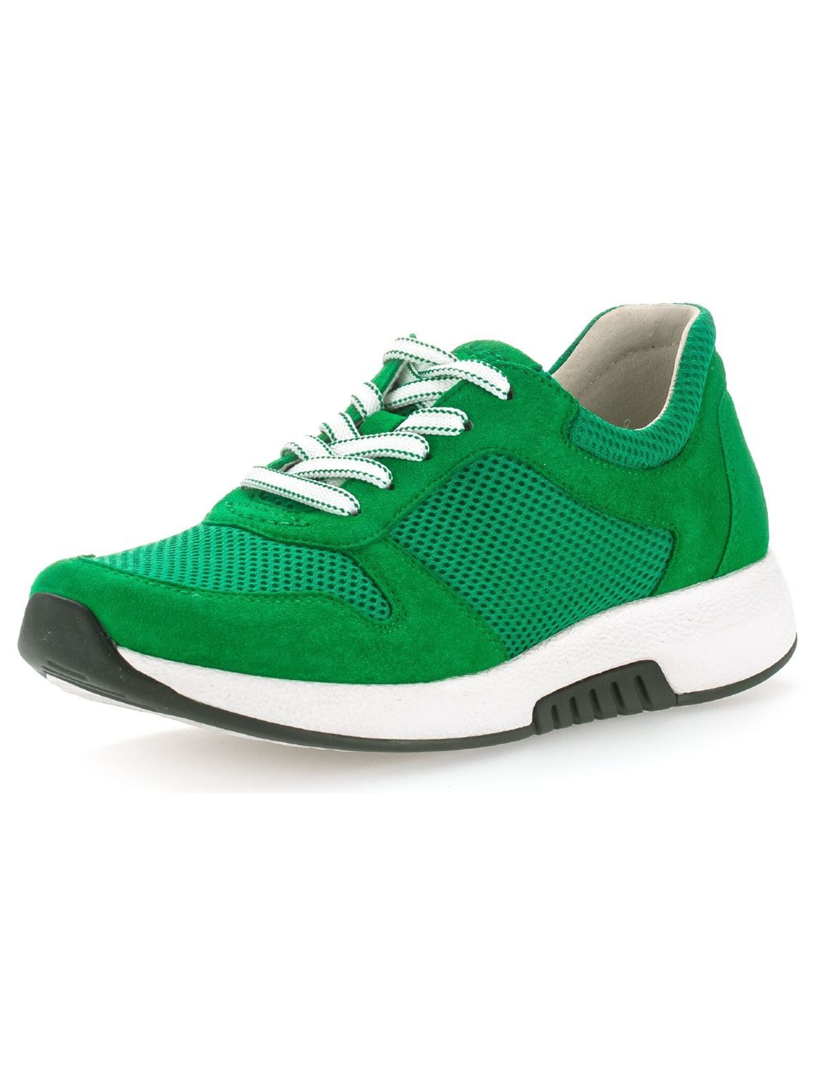 Sneaker GABOR COMFORT "Gabor Comfort Sneaker Veloursleder/Mesh", Damen, Gr. 38, grün, Textil, Veloursleder, Schuhe Sneaker