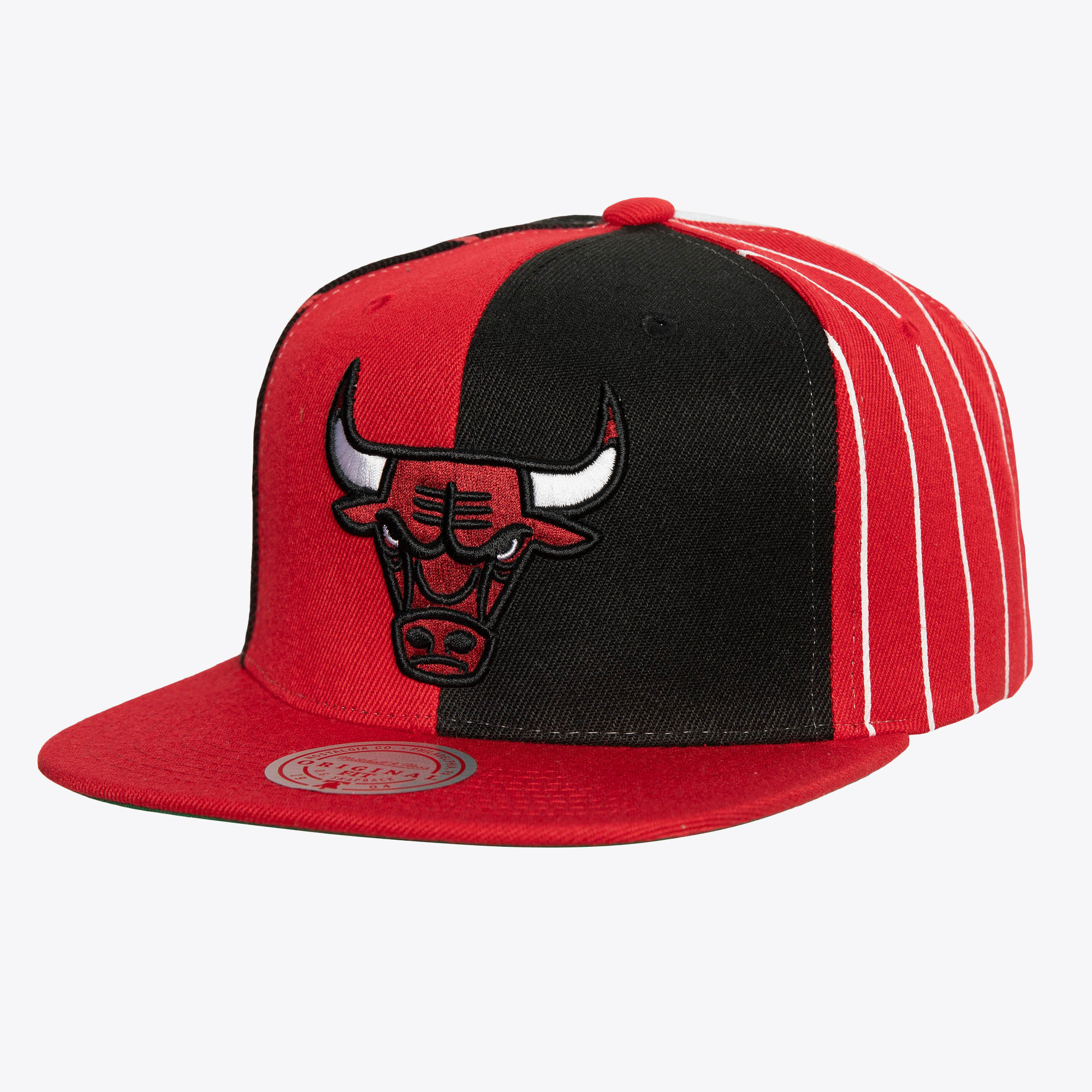 Chicago Bulls Mitchell & Ness Nadelstreifen-Snapback-Kappe Image