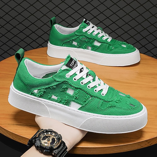 Weiße Herren-Sneaker für den Alltag – stilvoll und bequem, ideal für den Alltag, den St. Patrick's Day und Freizeitaktivitäten Image