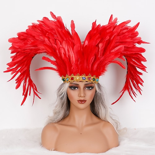 Karnevalskostüm Karneval Ausgefallene Kostüme Federkopfschmuck Cosplay Erwachsene Unisex Karneval Karneval in Rio Party Leistung Einfaches Karnevalskostüm Verkleiden Image