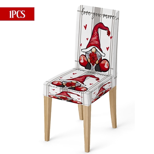 Valentinstag-Stuhlhusse aus Stretchmaterial, schwarz-weiß kariert, mit Herz- und Schleifenmotiv, waschbar, für Esszimmer, Küche, Wohnzimmer, Restaurant oder andere Winterdekoration, 1/4/6 Stück