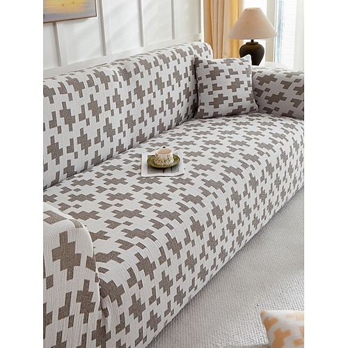 1 Stück luxuriöser, dekorativer Sofabezug aus Chenille-Imitat, rutschfest, staubabweisend, kratzfest, für alle Jahreszeiten, geeignet für Schlafzimmer und Wohnzimmer. Image