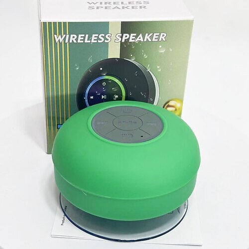 Mini-Lautsprecher, wasserdicht, tragbar, mit LED-Beleuchtung, Bluetooth-Verbindung, Touch-Steuerung und Saugfuß, kompatibel mit Smartphones und Tablets, schwarzer Lautsprecher für Image