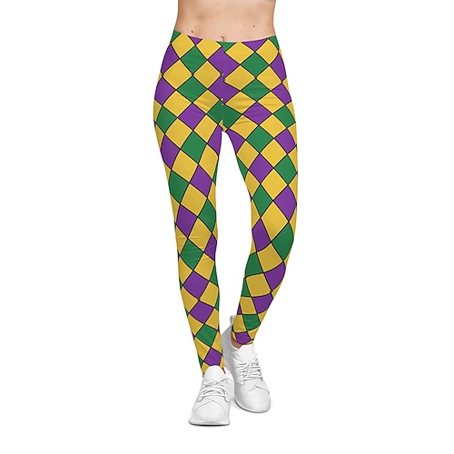 Karneval Mardi Gras 2026 Clown Narr Karneval Hose Leggings Neuheit Lustig Erwachsene Damen Karneval Lässig Party Einfaches Karnevalskostüm Verkleiden Image