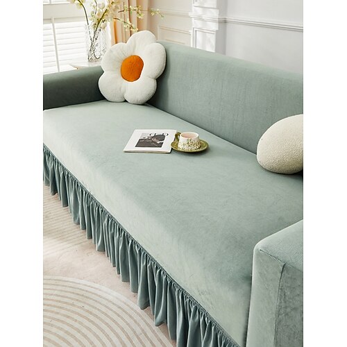 1 Stück Sofabezug aus Cord mit Streifenmuster, modisch, luxuriös, dekorativ, rutschfest, staubdicht, kratzfest, für Schlafzimmer, Wohnzimmer und Zuhause – ideal als Geschenk für jede Jahreszeit. Image