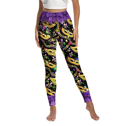 Karneval Mardi Gras 2026 Clown Narr Karneval Hose Leggings Neuheit Lustig Erwachsene Damen Karneval Lässig Party Einfaches Karnevalskostüm Verkleiden Image