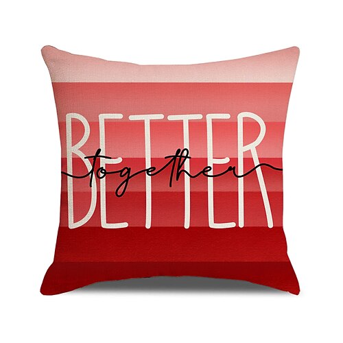Kissenbezug zum Valentinstag, Kissen mit rotem Herz- und Buchstabenprint, Sofa, Wohnzimmer, Schlafzimmer, weiches Kissen für Bett, Büro, dekorative Rückenlehne, Lendenwirbelstütze Image
