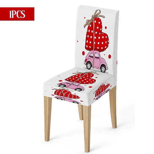Valentinstag-Stuhlhusse aus Stretchmaterial, schwarz-weiß kariert, mit Herz- und Schleifenmotiv, waschbar, für Esszimmer, Küche, Wohnzimmer, Restaurant oder andere Winterdekoration, 1/4/6 Stück