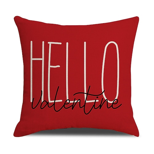 Valentinstag-Kissenbezug, Kissen mit Feiertagsbuchstaben-Print für Sofa, Wohnaccessoires, gemütliches Dekokissen für Wohnzimmer, Schlafzimmer und Büro