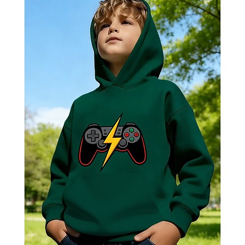 Unisex 3D Grafik Spiel Kapuzensweatshirt Pullover Langarm 3D-Druck Frühling Herbst Sport Mode Streetwear Kinder 4-12 Jahre Mit Kapuze Lässig Täglich Outdoor Normale Passform
