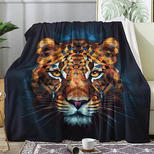 Tapisserie Fleecedecken Überwurfdecke für die Couch Tiger Modern 3D Fantasie Schlafzimmer Sofa Bett Dekorative Decke Warme Decke Wohndeko Image