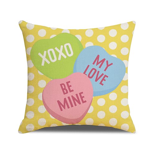 Herzförmiger Kissenbezug zum Valentinstag, kreativ bedrucktes Kissen für ein romantisches Date oder eine Party, gemütliche Sofadekoration, weiches Dekokissen für Schlaf- oder Wohnzimmer Image