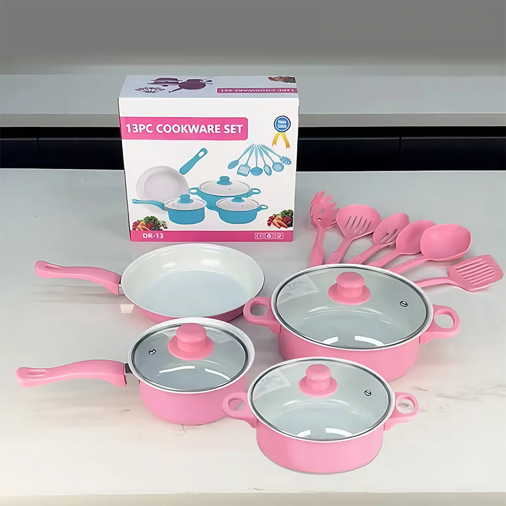 12-teiliges Antihaft-Kochgeschirr-Set, Milchtopf, Maifan-Stein-Bratpfanne mit Deckel, Kochtopf-Set, stapelbares Topf-Set für alle Kochfelder Image