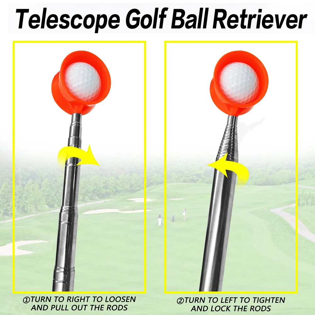 9ft/12ft Golf Ball Picker Teleskop Komfortable Griff Golf Ball Pickup Edelstahl Tragbare Golf Zubehör Image