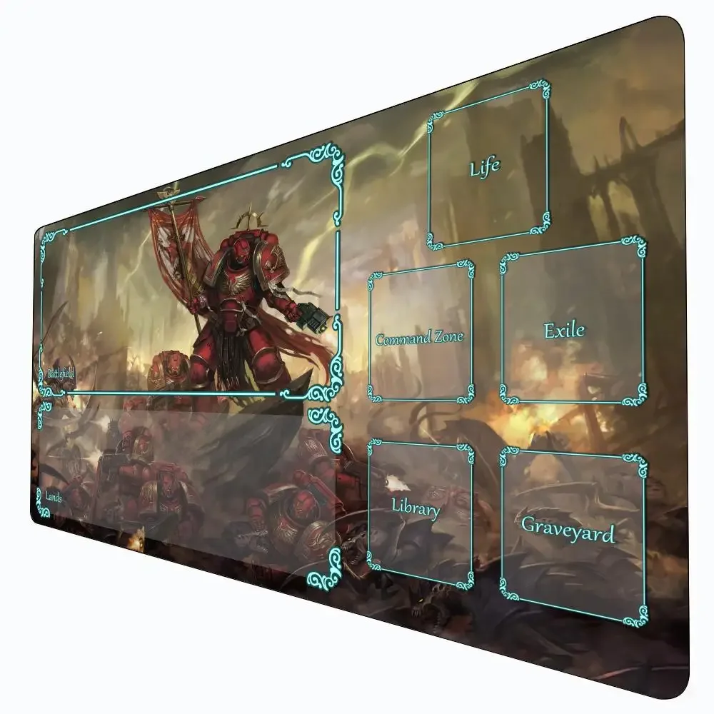 Magic Card Gaming-Matte mit Zone Red War Armor Legion MTG-Spielmatte, Schreibtischunterlage, Commander-Spielmatte, geeignet für Spieltreffen