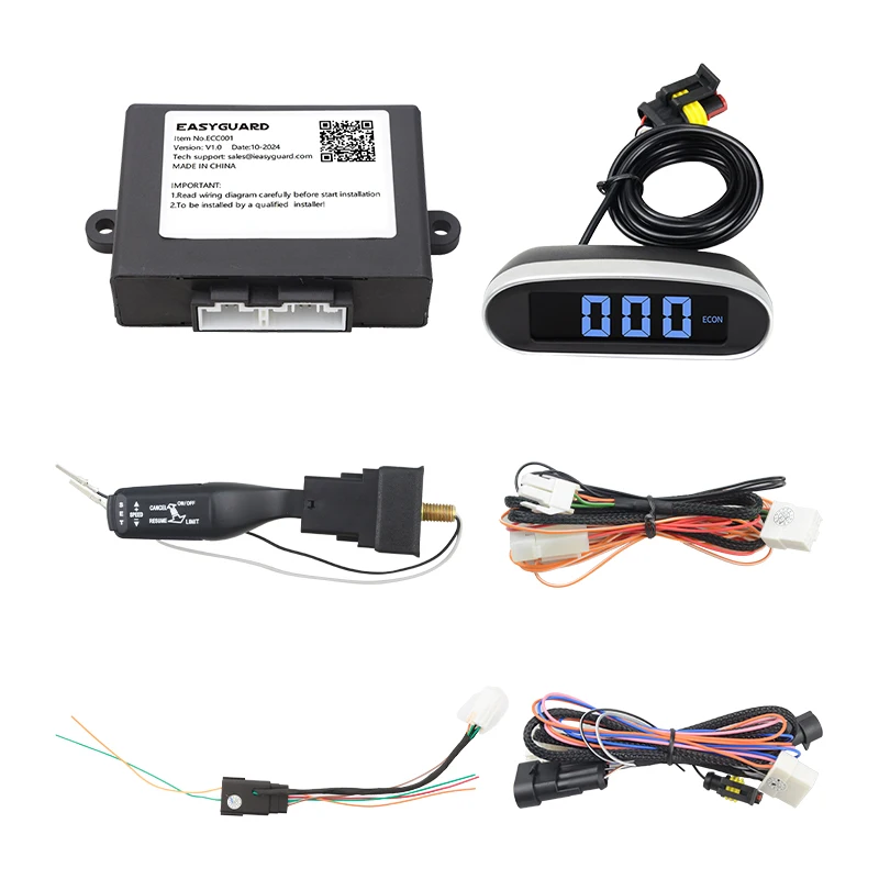 EASYGUARD Universal-Tempomat-System ECC001 Auto-Geschwindigkeitsbegrenzer, passend für die meisten 12-V-Autos mit 6-poligem elektrischem Gasanschluss Image