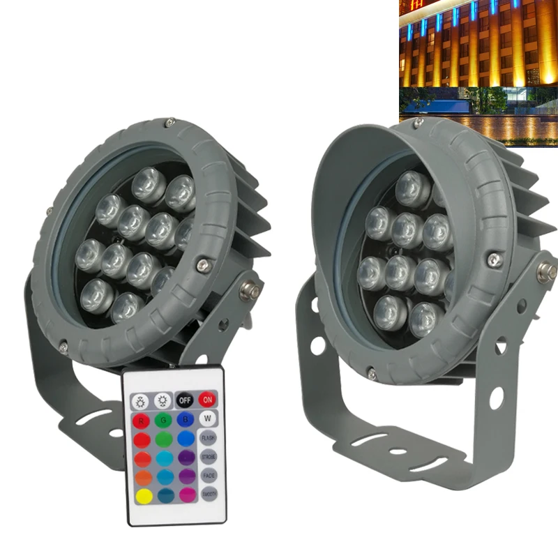 Neue 12W Mit speicher LED RGB Flutlicht Lampe AC110V240V Römischen spalte beleuchtung Led-strahler mit Fernbedienung Flutlicht