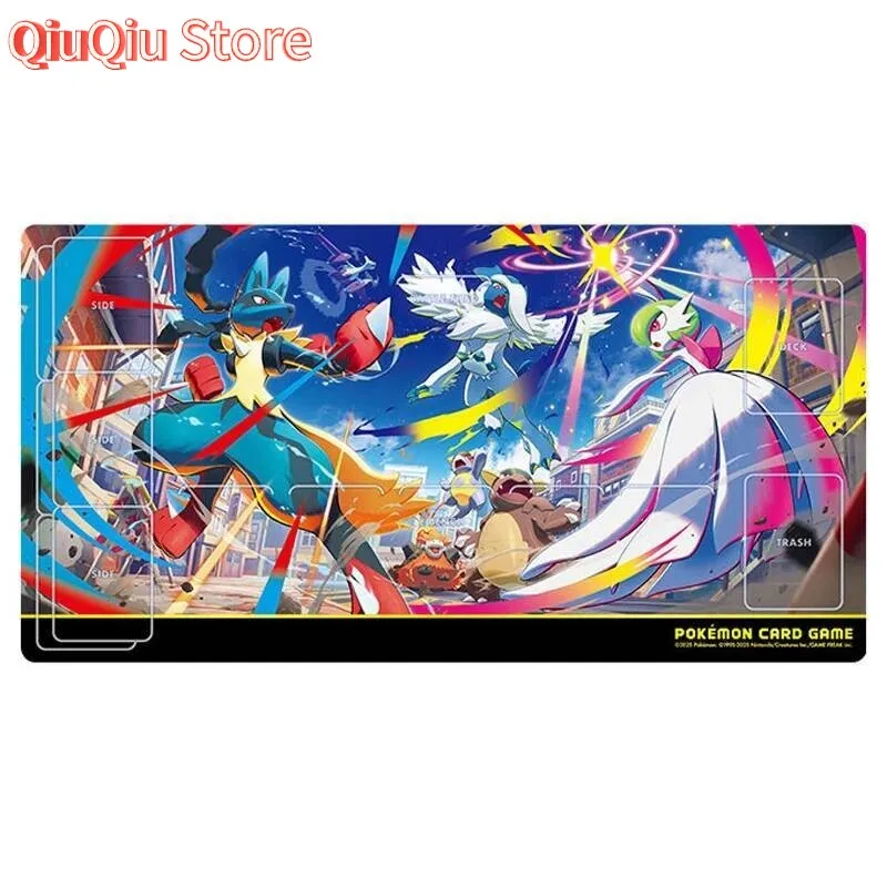 600 x 350 mm Pokemon Mega Evolution EX Spielmatte – Gardevoir Lucario DIY rutschfeste Kampfmatte mit doppeltem Verwendungszweck, Geschenk, Anime-Geschenk Image