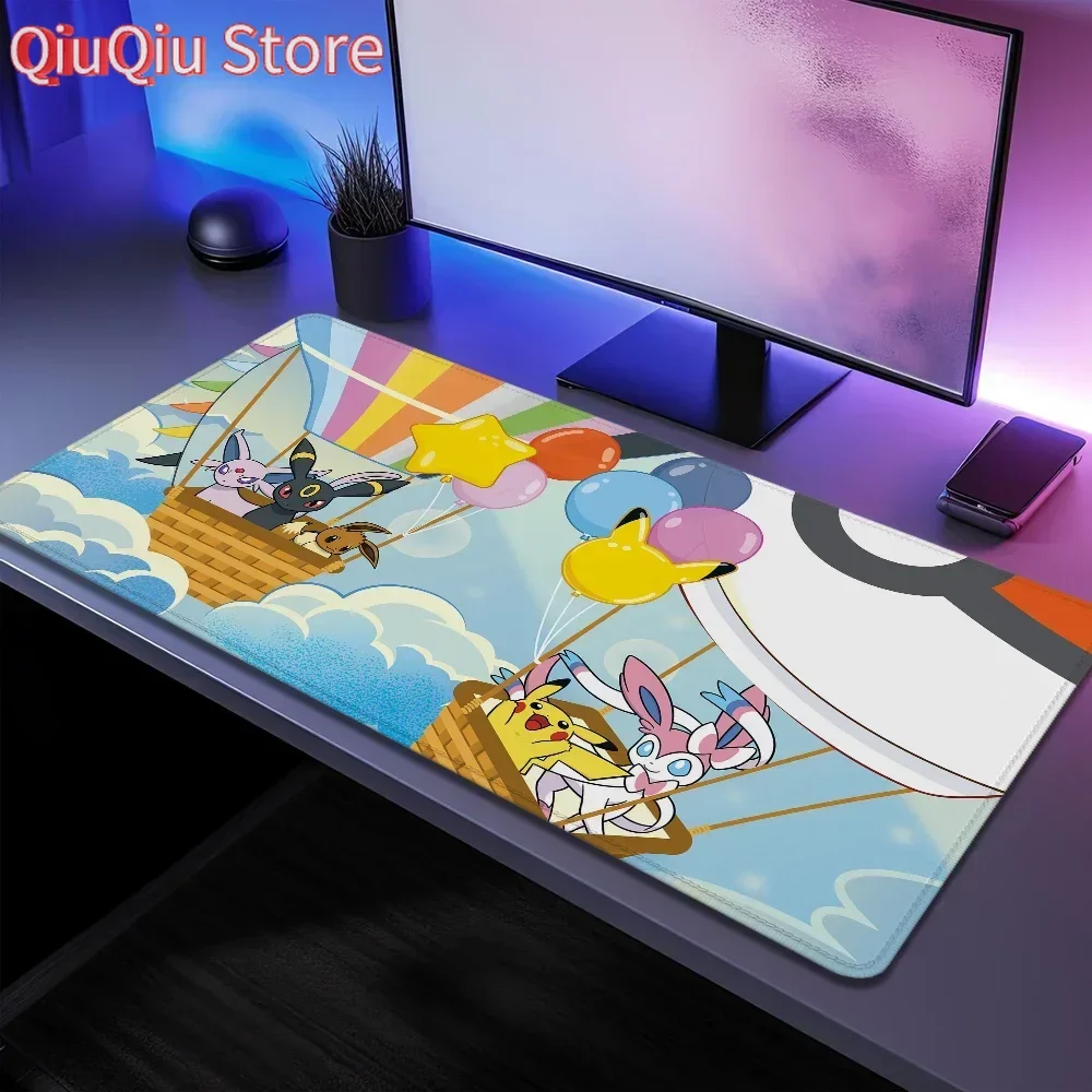 Cartoon Pokemon Große Leder Maus Pad Schreibtisch Matte Jungen Gamer Mousepad Anime Nicht-slip Gaming Pc Setup Zubehör Deskmat erweitert Image