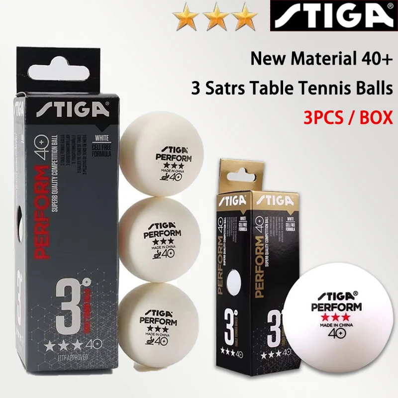 STIGA 3 Sterne 40+ Tischtennisbälle ITTF ABS Neues Material Ping-Pong-Bälle mit Naht, hohe Elastizität, langlebig, Trainings-Spielbälle Image