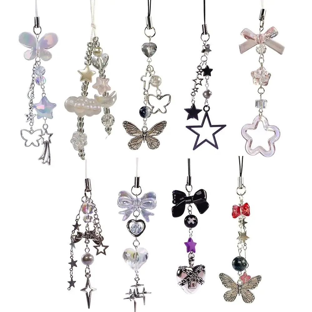 Trendy Y2K Phone Charms Schmetterling Sweet Girl Phone Lanyard Bowknot Rucksack Ornament Image