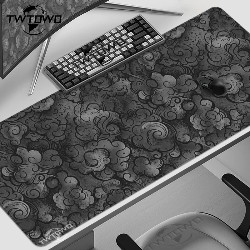 Mauspad Gamer Dark Grey Cloud XL Neues individuelles HD-Mauspad XXL-Teppich Rutschfestes Naturkautschuk Weiche Gaming-Laptop-Mauspads Image